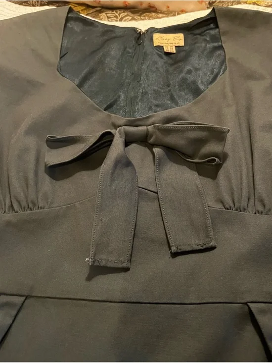 Lindy Bop dark green cotton wiggle dress UK18 US14 EUC - Picture 4 of 8